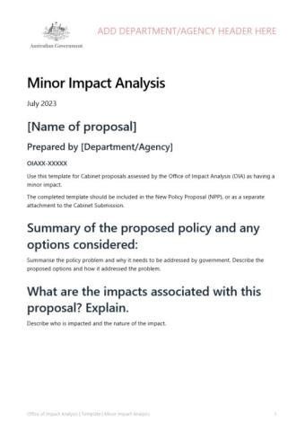 Template - Minor impact analysis